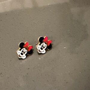 Vintage Minnie Mouse  Earrings - Black and Red